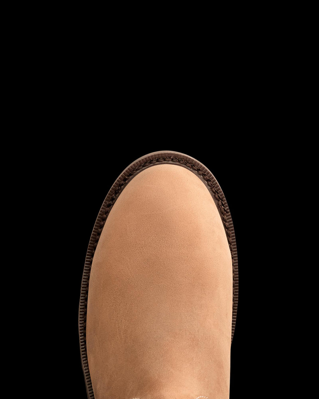 Toe view of Women's LongHaul Waterproof Chelsea Composite Toe Work Boot - Heritage Tan Cowhide on plain background