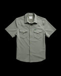 Closeup detail view of Men's Performance Western Pearl Snap SS - Cactus