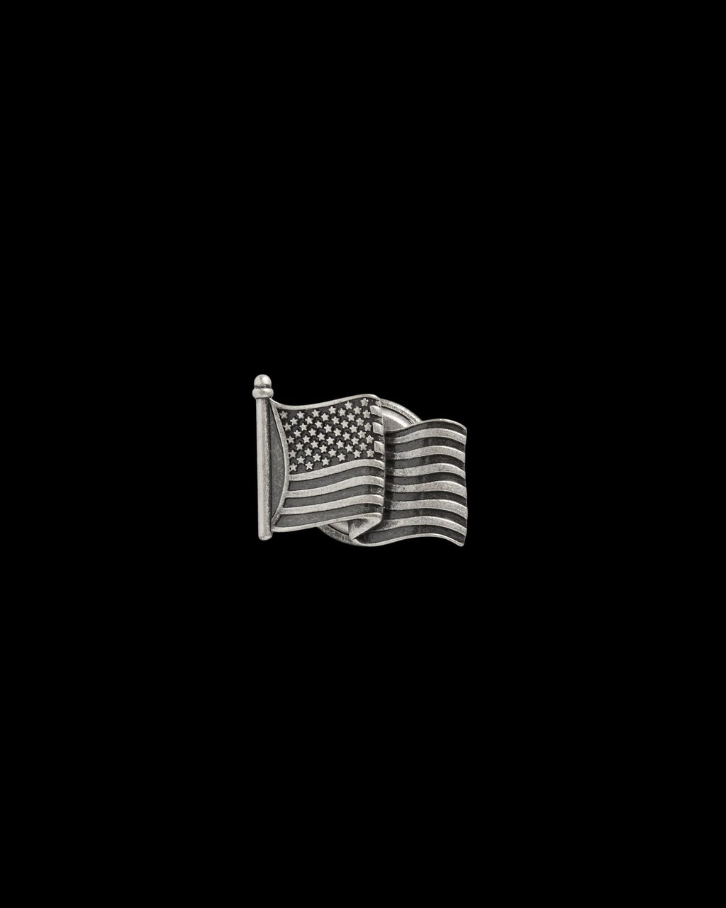 Front view of American Flag Magnetic Hat Pin - Dark Antique Nickel on plain background