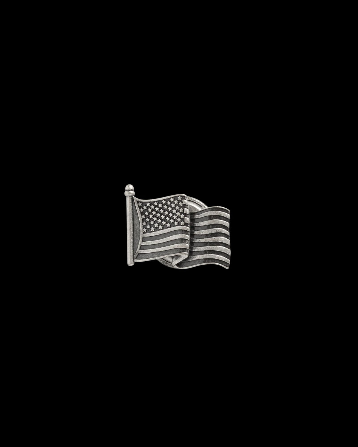 Front view of American Flag Magnetic Hat Pin - Dark Antique Nickel on plain background
