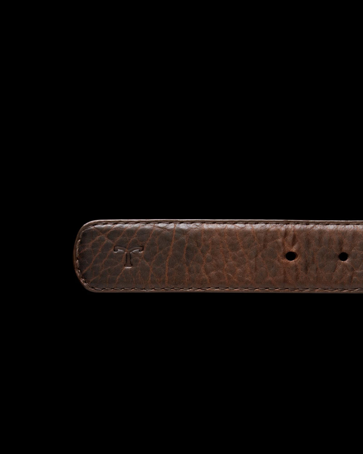 Closeup view of Men's Bison Belt II - Hickory