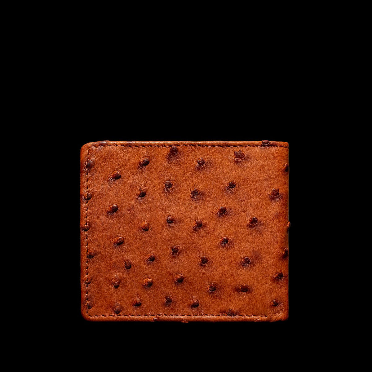 Back view of Ostrich Billfold - Pecan on plain background