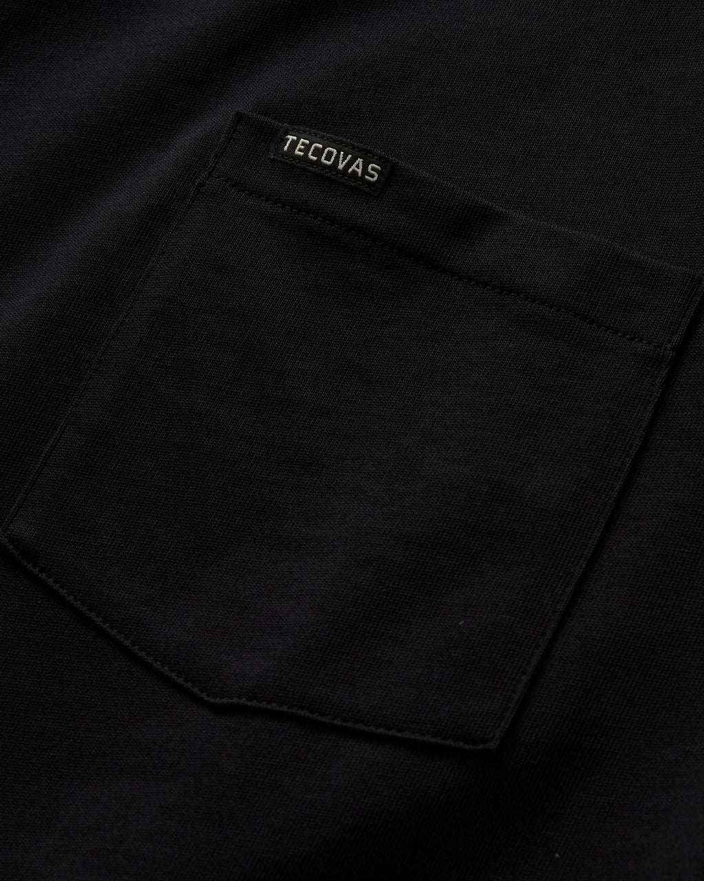 Closeup detail view of Long Sleeve Standard Issue Pocket Tee - Black