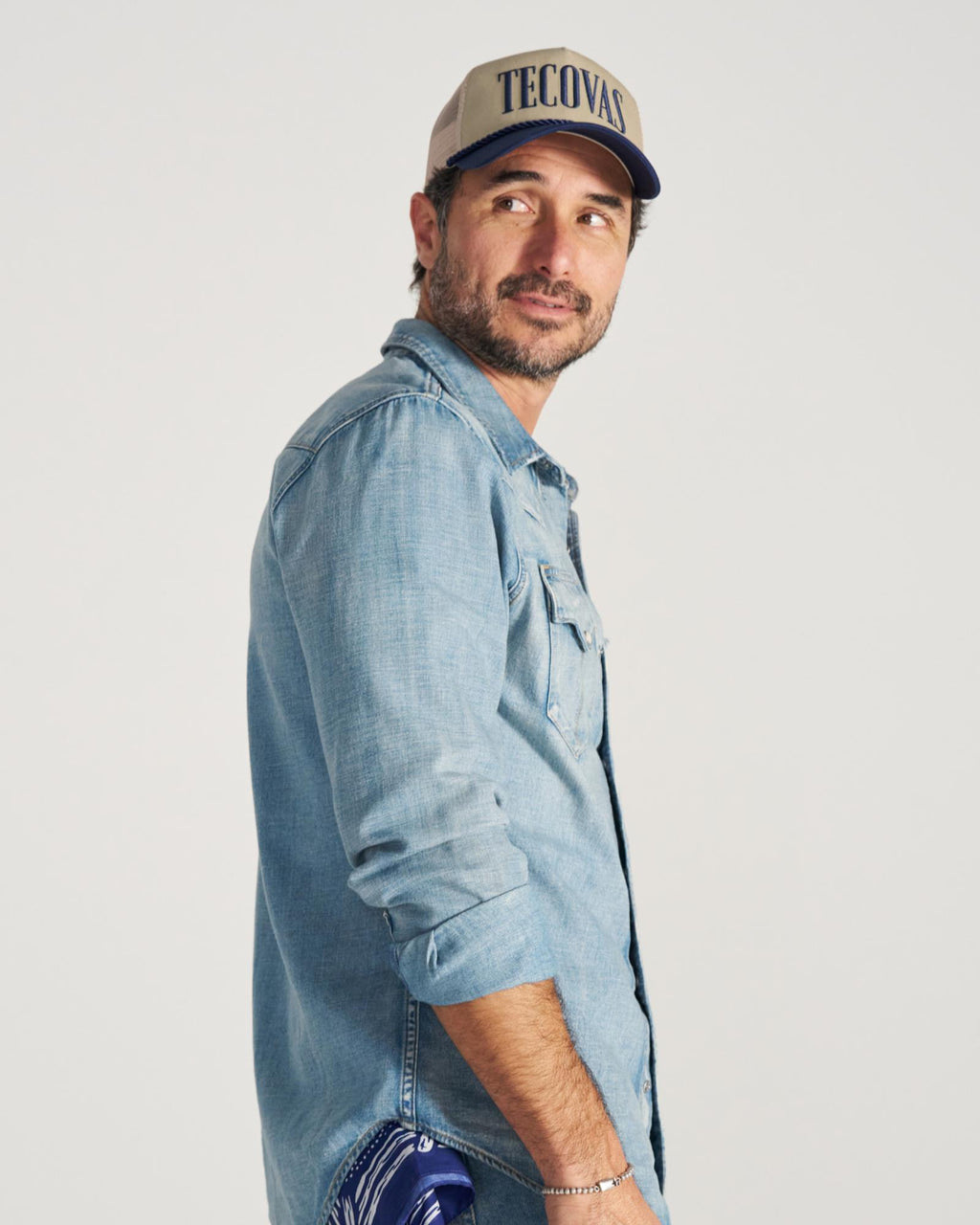 View of Tecovas Badge Trucker - Navy