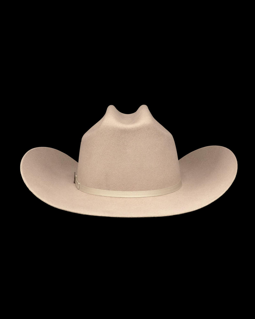 Back view of Cattleman Wool Cowboy Hat - Khaki on plain background
