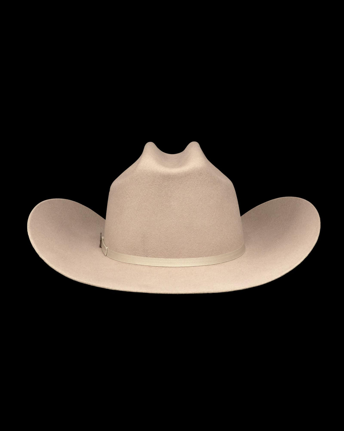 Back view of Cattleman Wool Cowboy Hat - Khaki on plain background