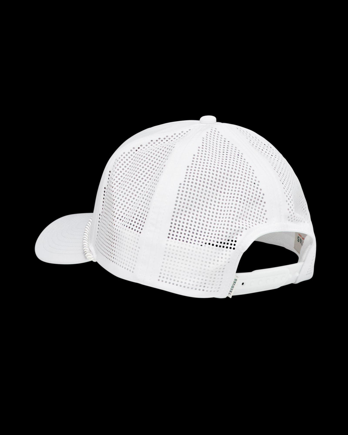 Quarterback view of Quality Made Performance Trucker - White on plain background
