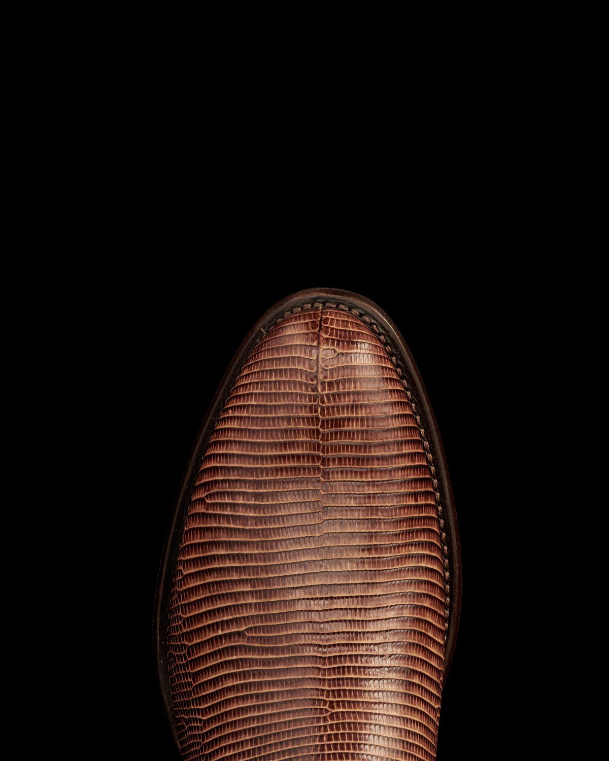 Toe view of The Earl - Cask Lizard on plain background