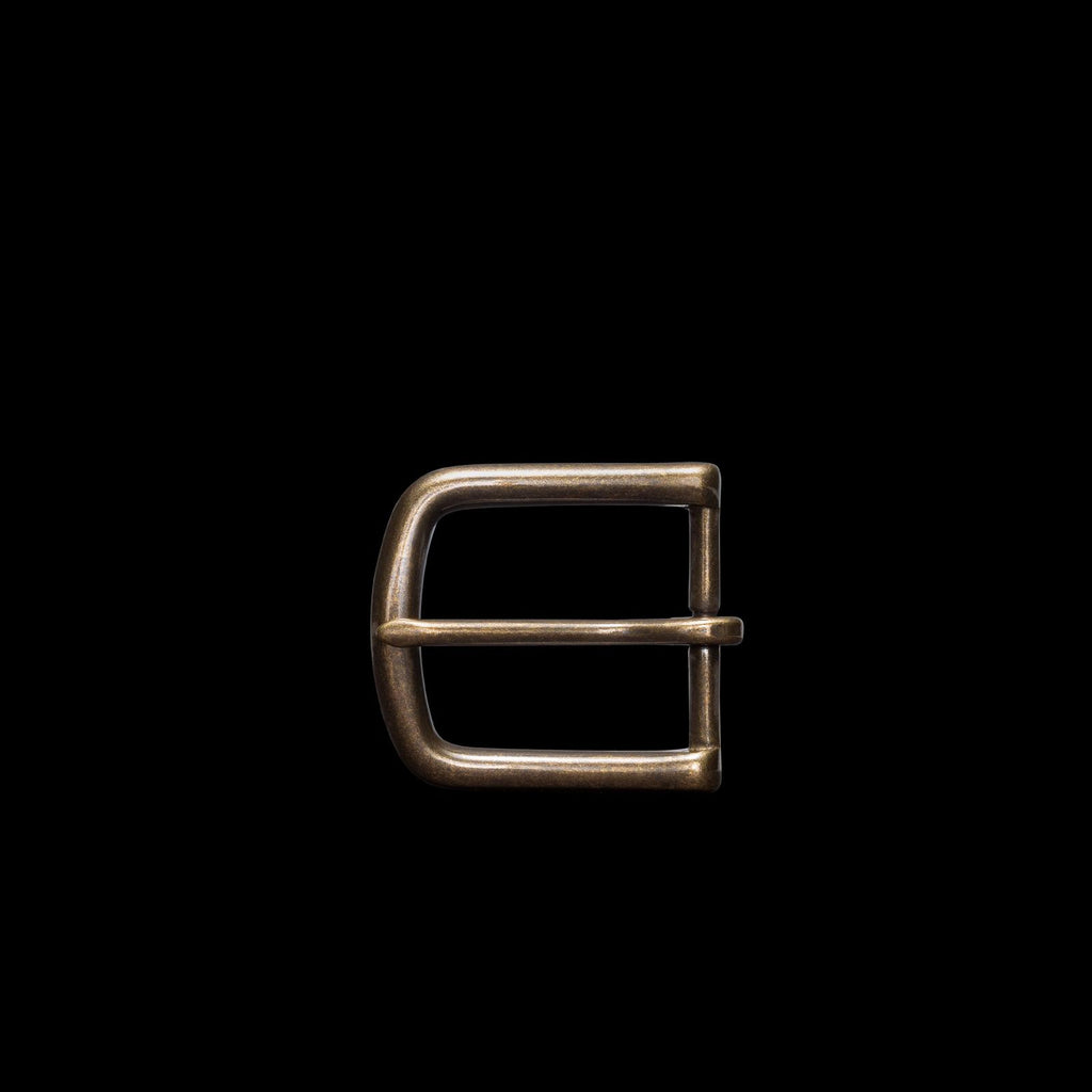 Front view of Men's Belt Buckle - Antique Brass on plain background