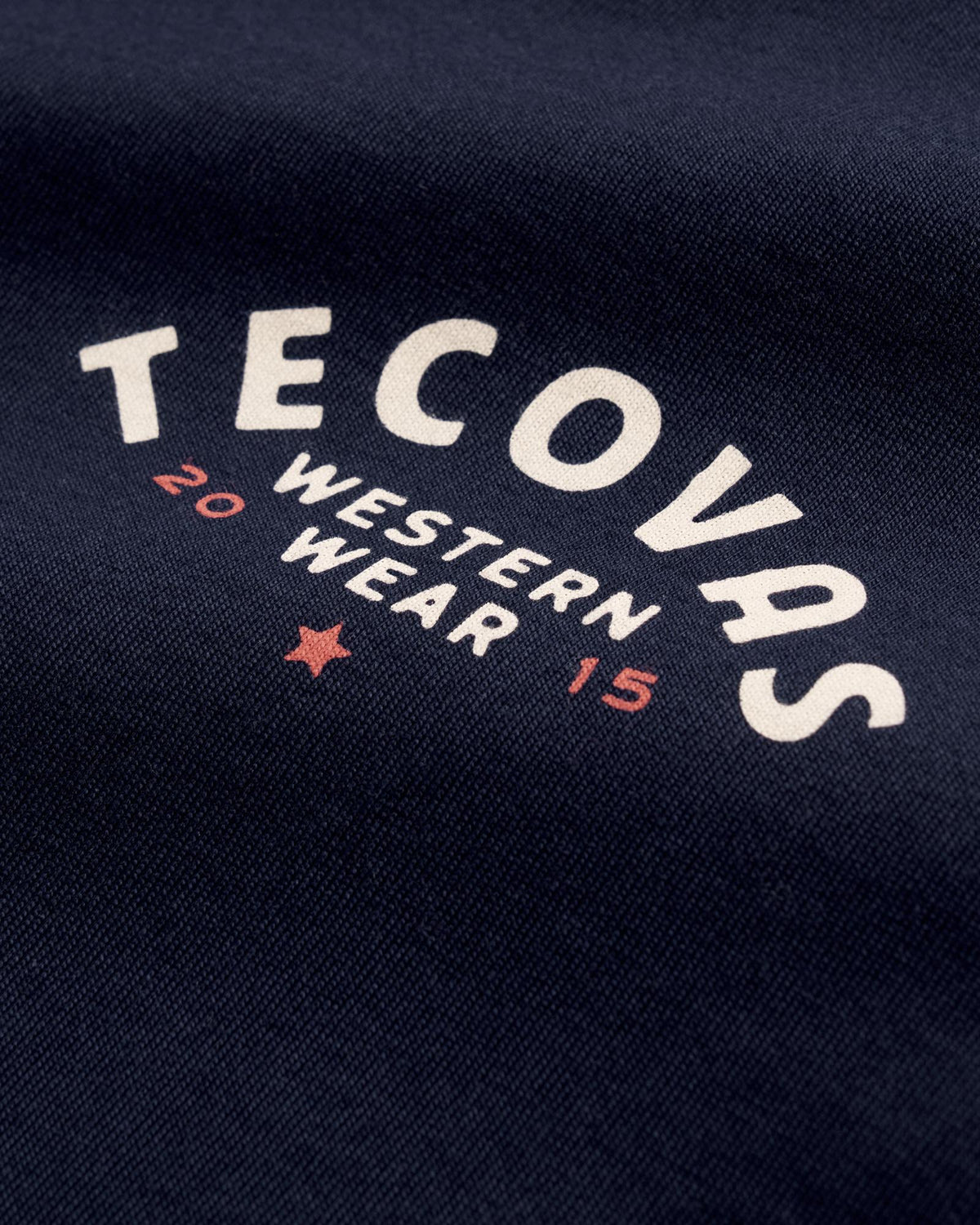 Closeup detail view of Men's Western Wear T-Shirt - Navy/Bone