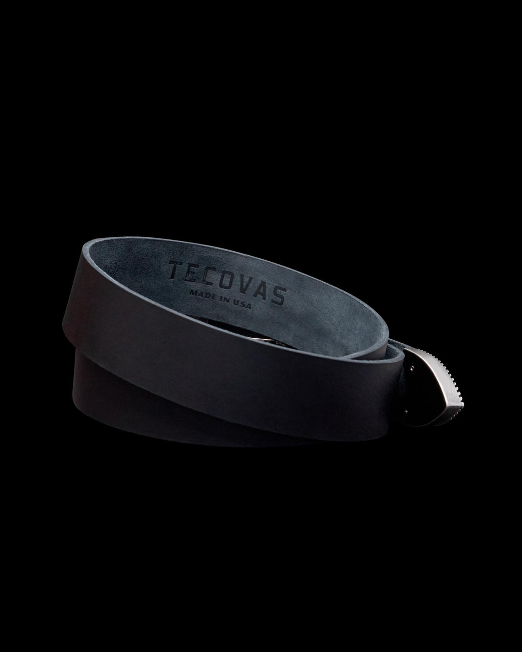 Back view of Women's Western 3 Piece Belt - Black on plain background