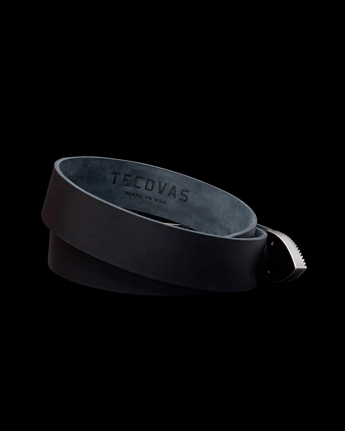 Back view of Women's Western 3 Piece Belt - Black on plain background