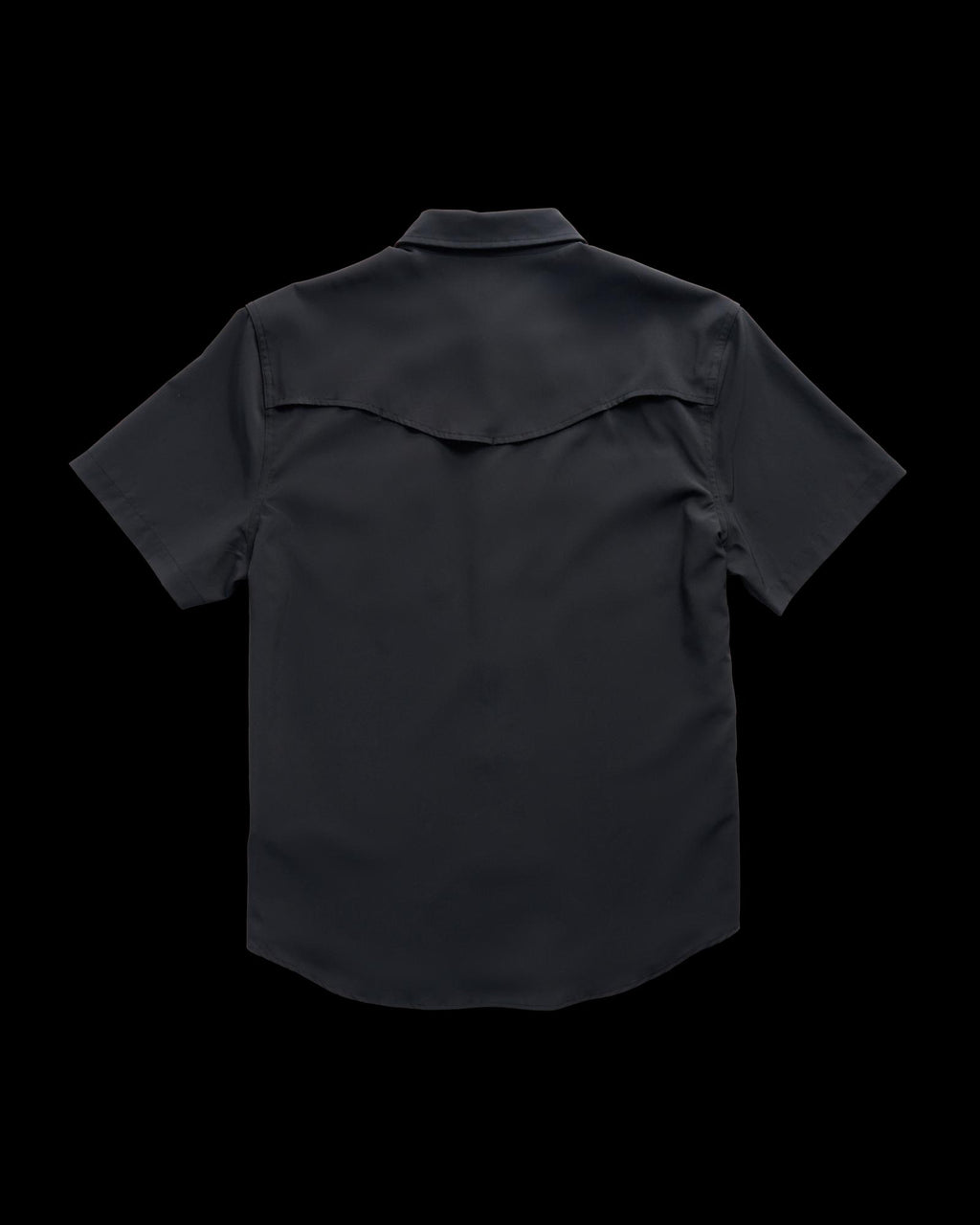 Closeup detail view of Men's Performance Western Pearl Snap SS - Black