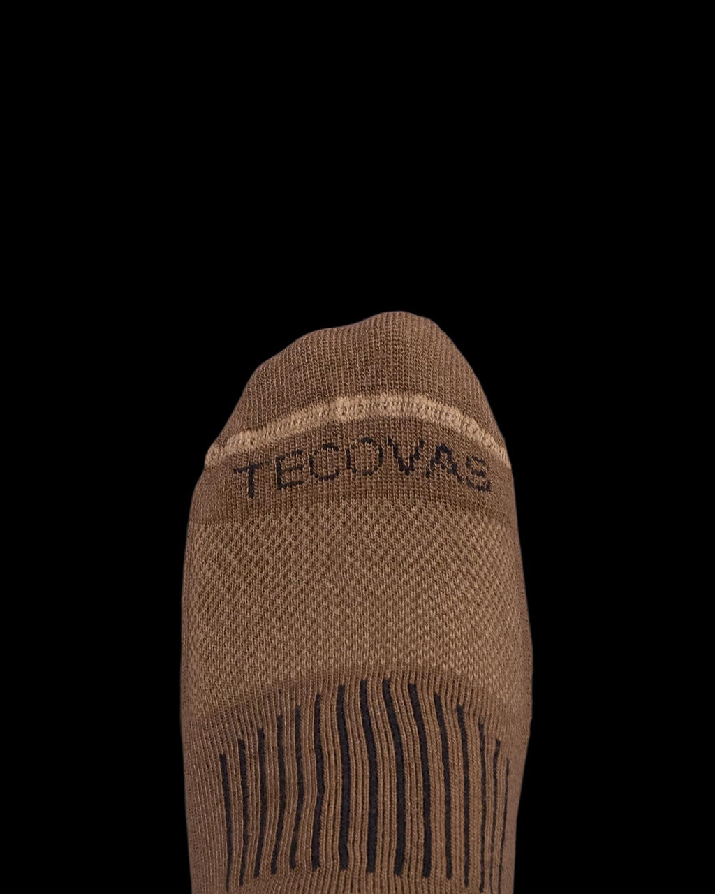 Toe view of Crew Socks (3-Pack) - Brown/Tan/Black on plain background