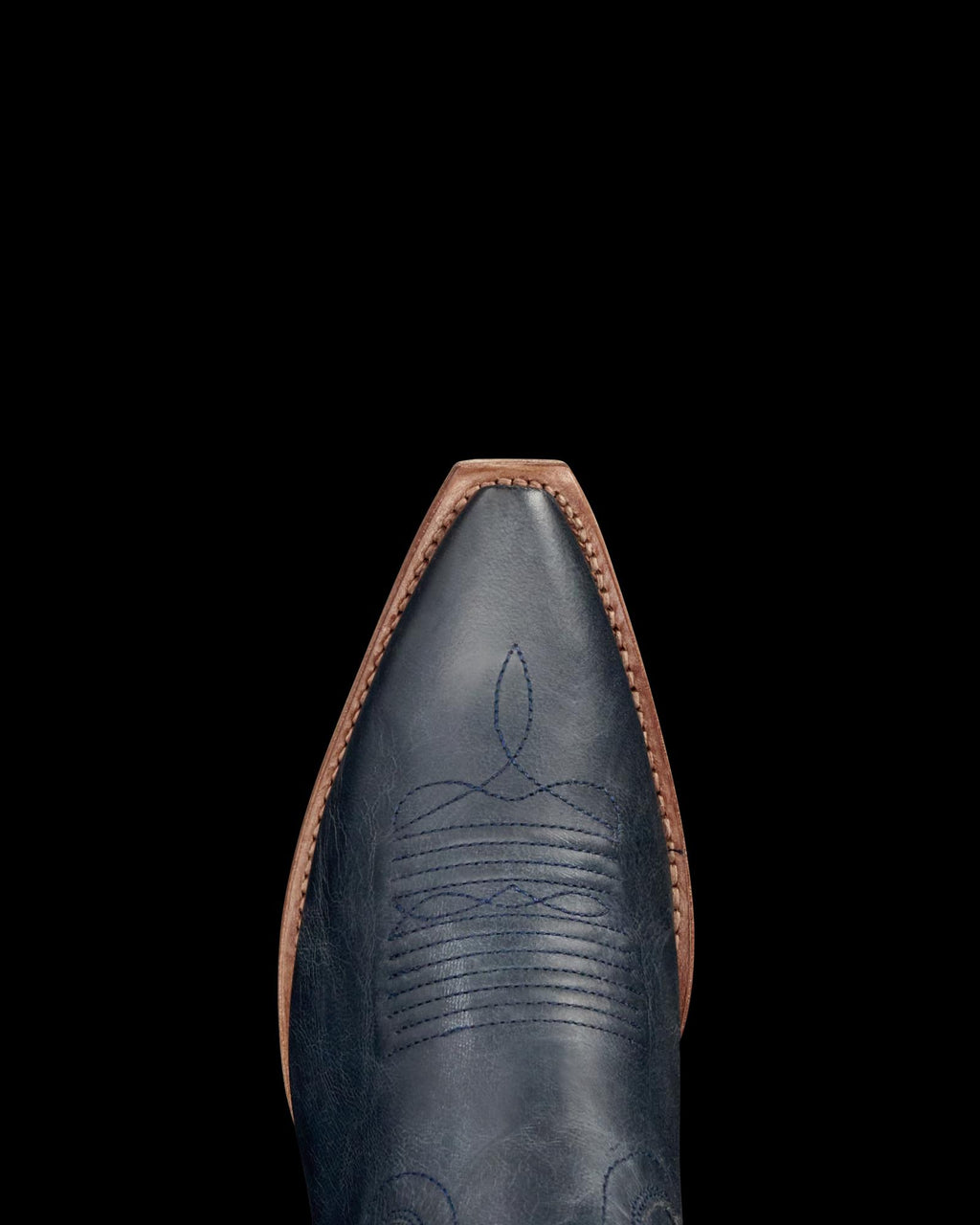 Toe view of The Annie Monarch - Navy on plain background