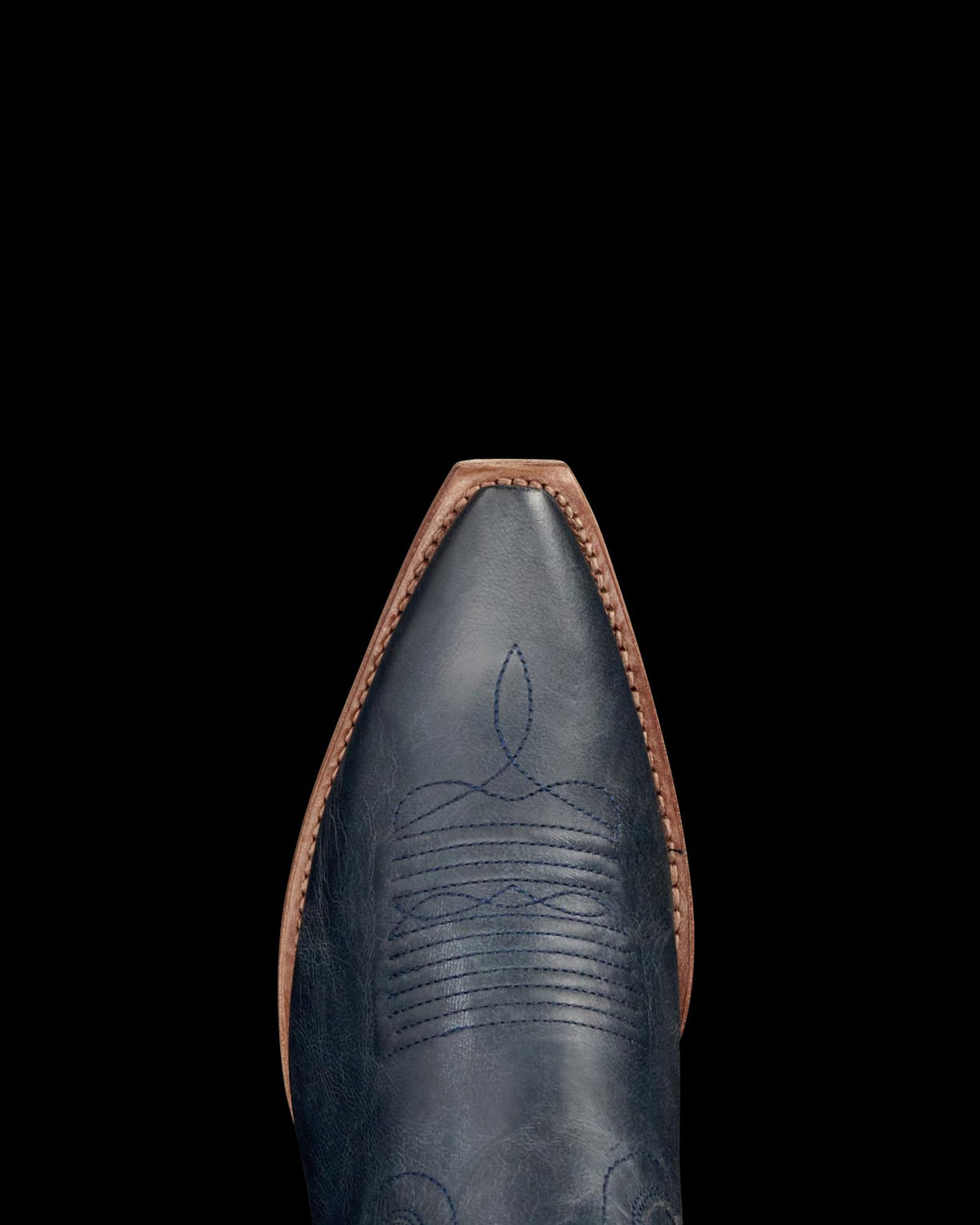 Toe view of The Annie Monarch - Navy on plain background