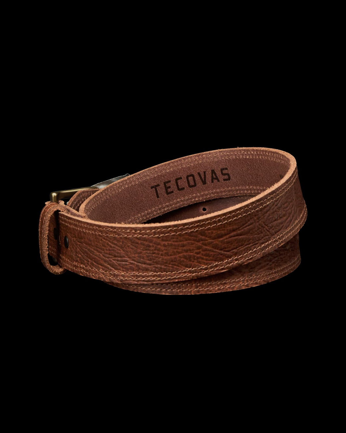 Back view of Men's Chore Belt - Tobacco on plain background