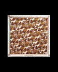 Front view of Running Horses Wild Rag - Brown Multi on plain background
