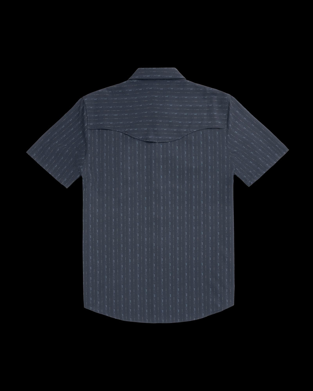 Closeup detail view of Men's Performance Western Short Sleeve Pearl Snap - Dark Navy/Multi
