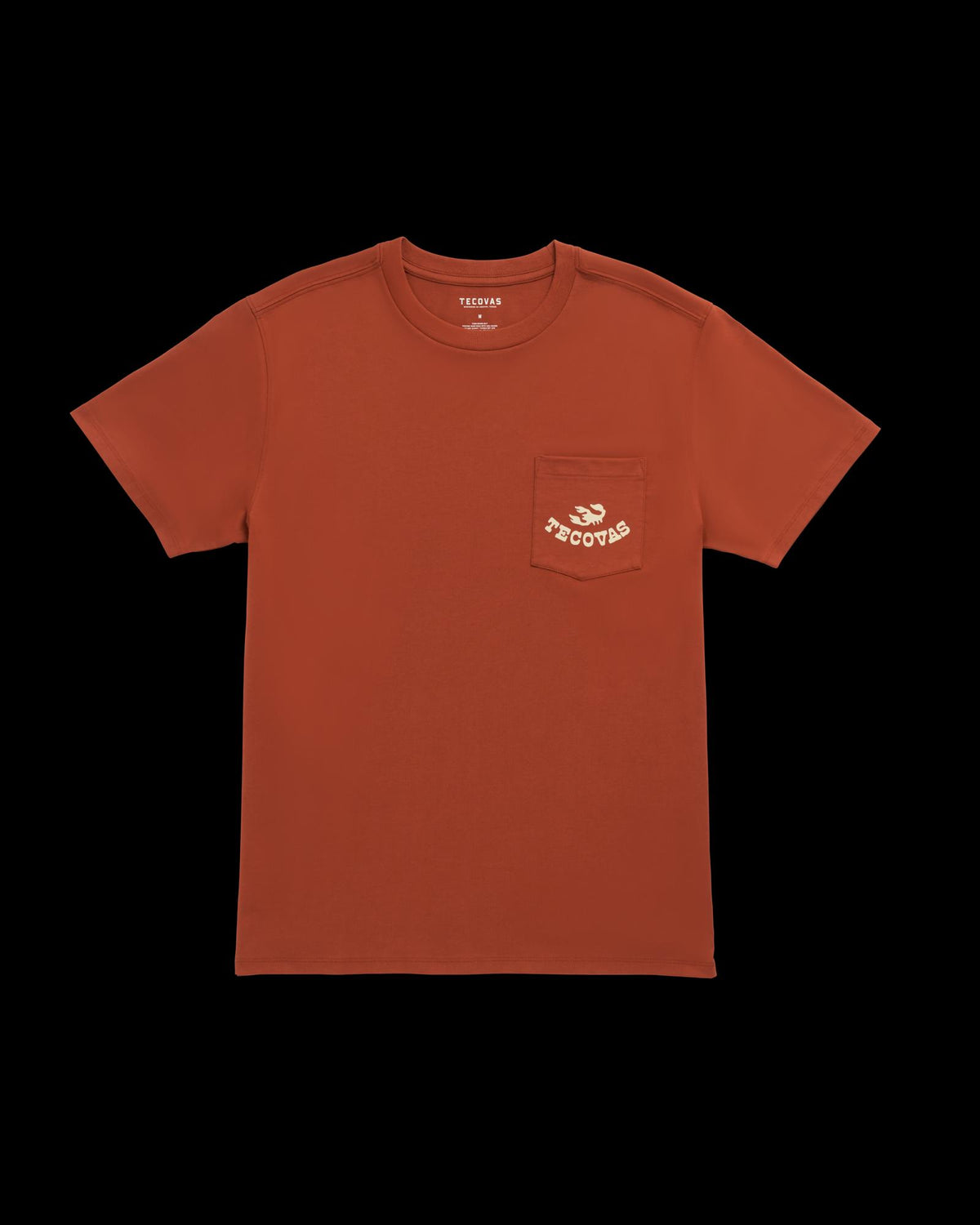 Closeup detail view of Men's Can't Stop Pocket T-Shirt - Orange Rust/Bone