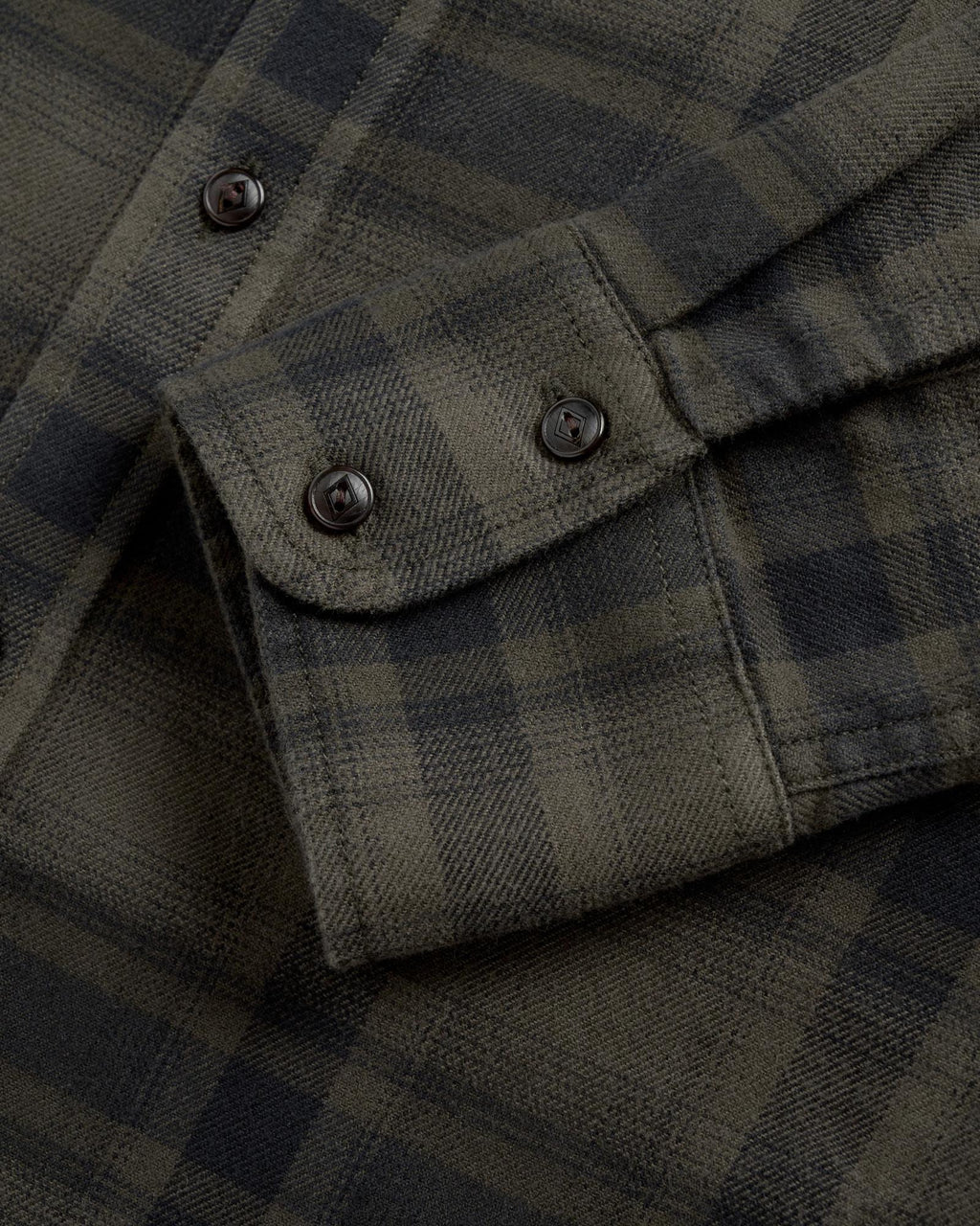 Closeup view of Men's Essential Flannel - Black/Gray