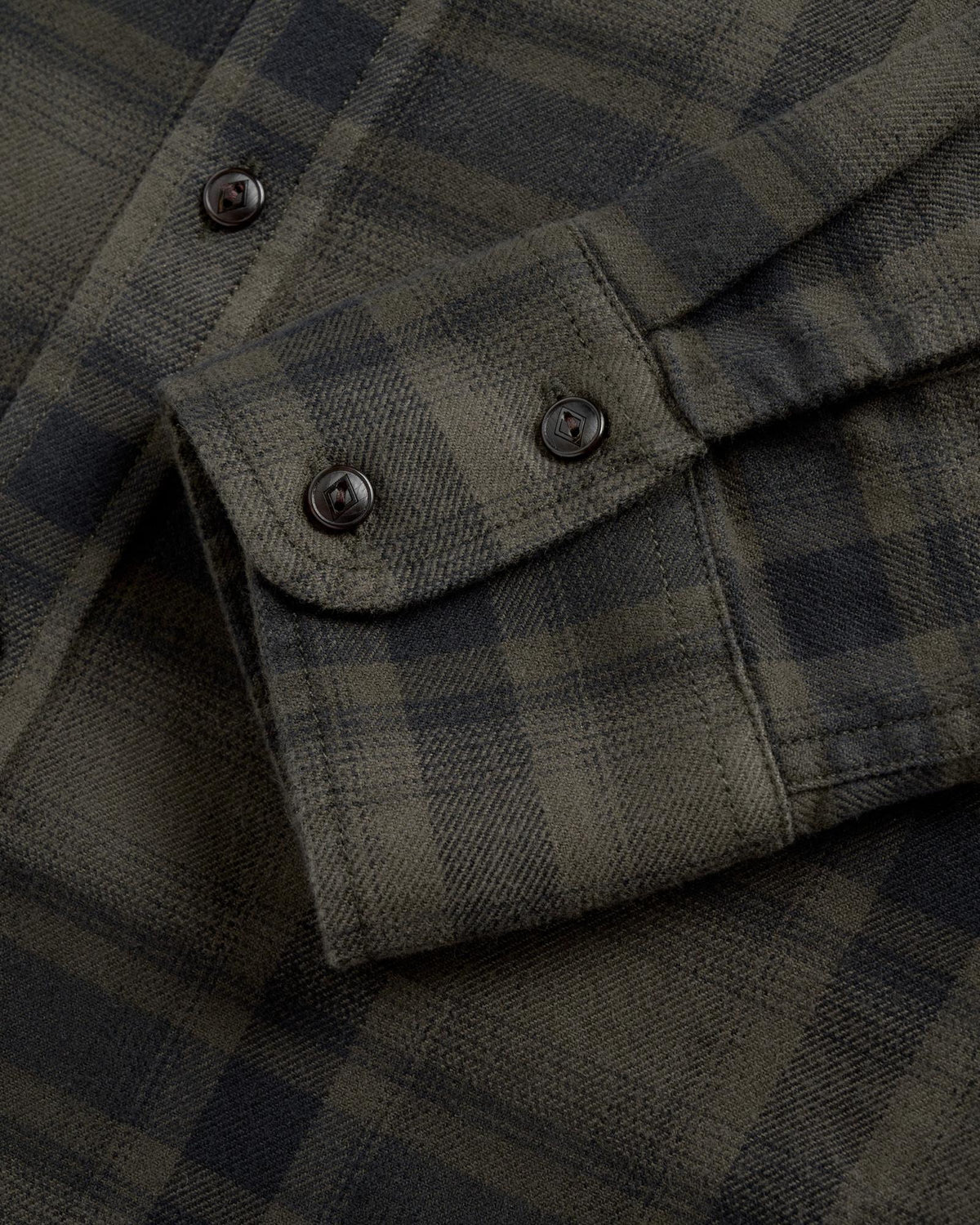 Closeup view of Men's Essential Flannel - Black/Gray
