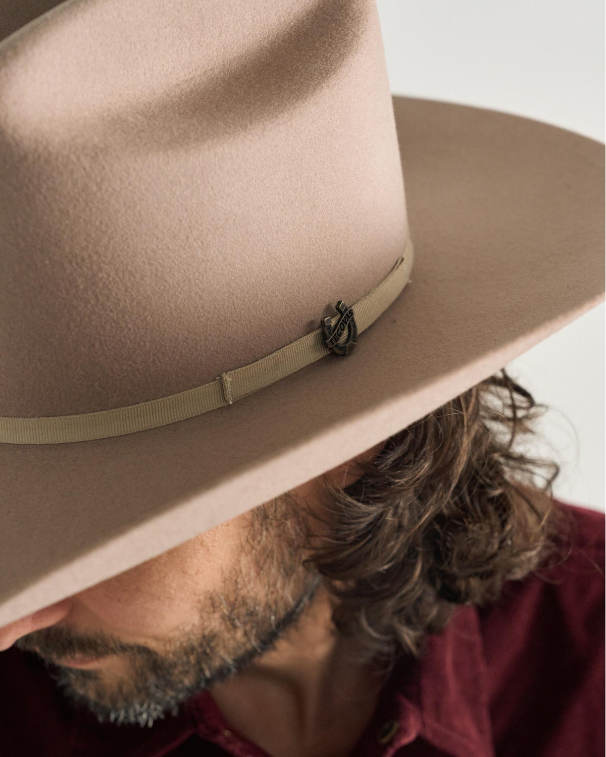 View of Cattleman Wool Cowboy Hat - Khaki