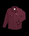 Closeup detail view of Men's Performance Western Pearl Snap - Maroon