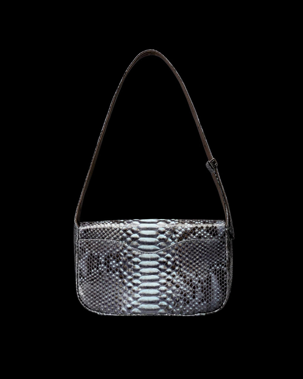 Back view of Python Shoulder Bag - Blue Multi on plain background