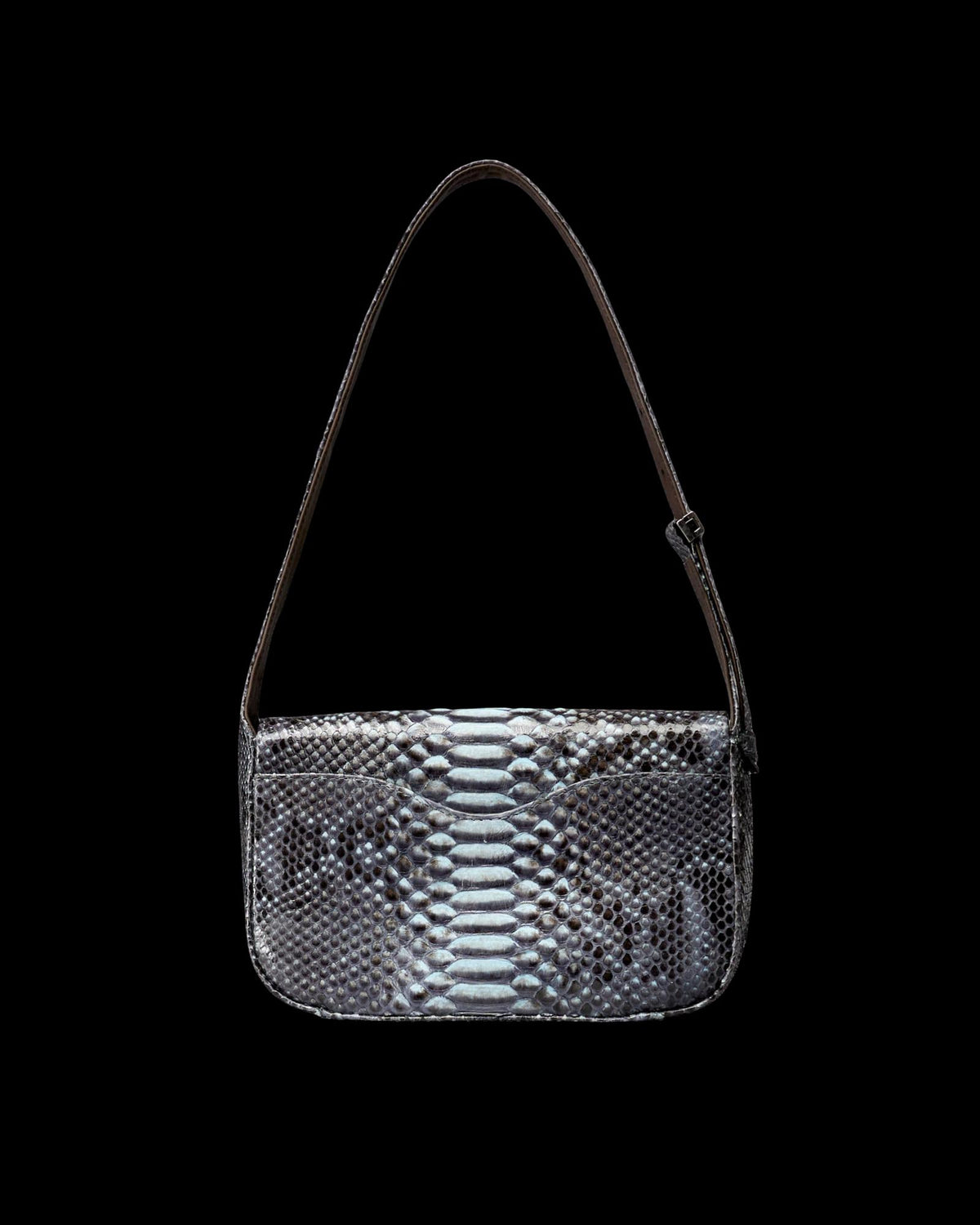 Back view of Python Shoulder Bag - Blue Multi on plain background