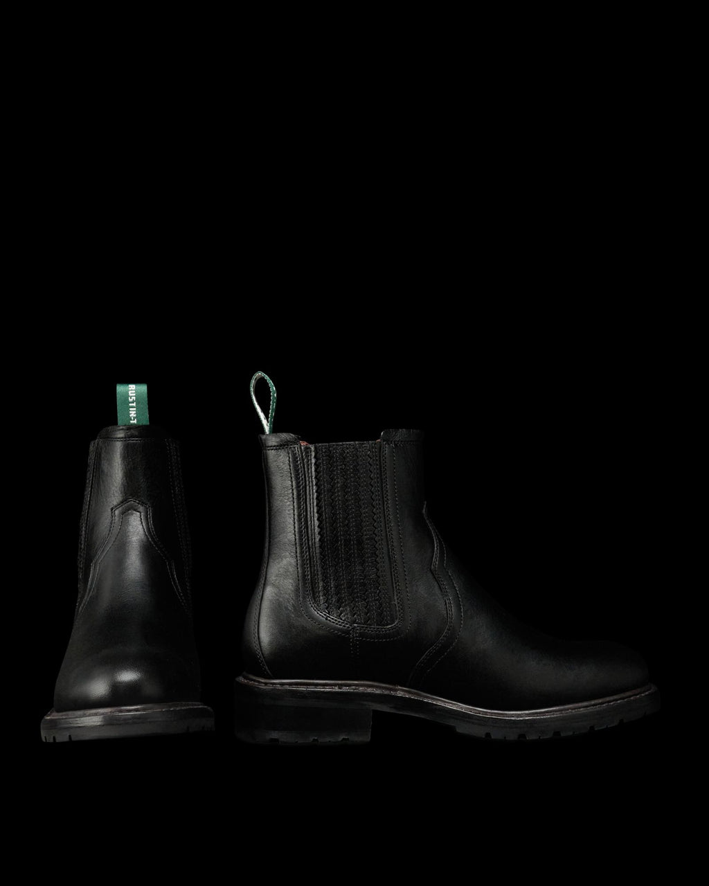 Pair view of The Rugged Chelsea - Midnight Cowhide on plain background