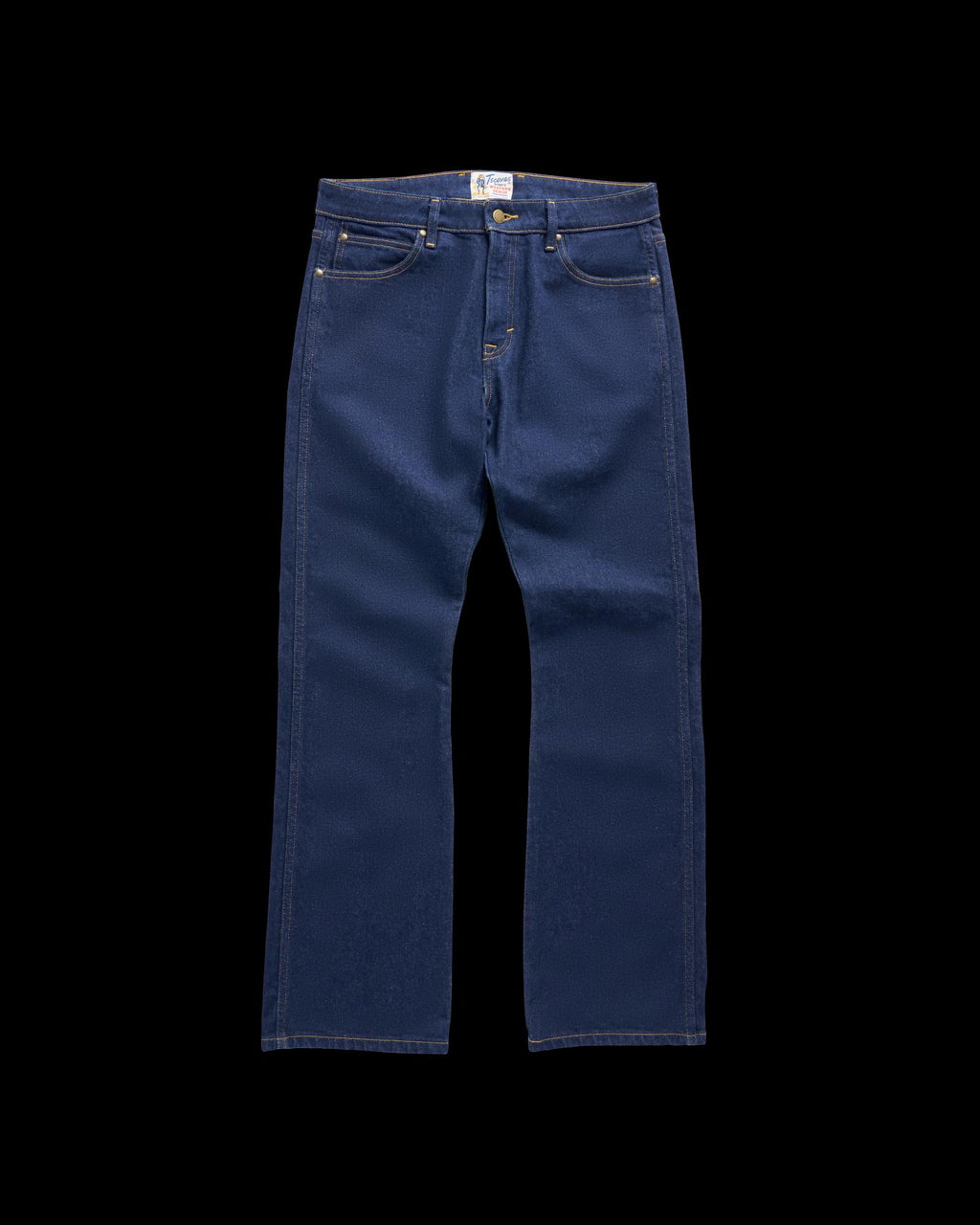 Front view of Men's Modern Bootcut Heritage Denim - Dark Blue on plain background