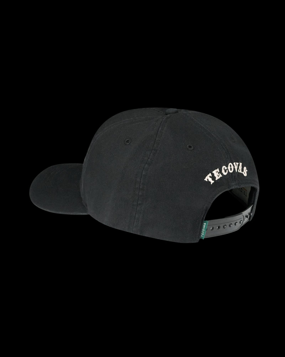 Quarterback view of Cowboy Patch Hat - Black on plain background