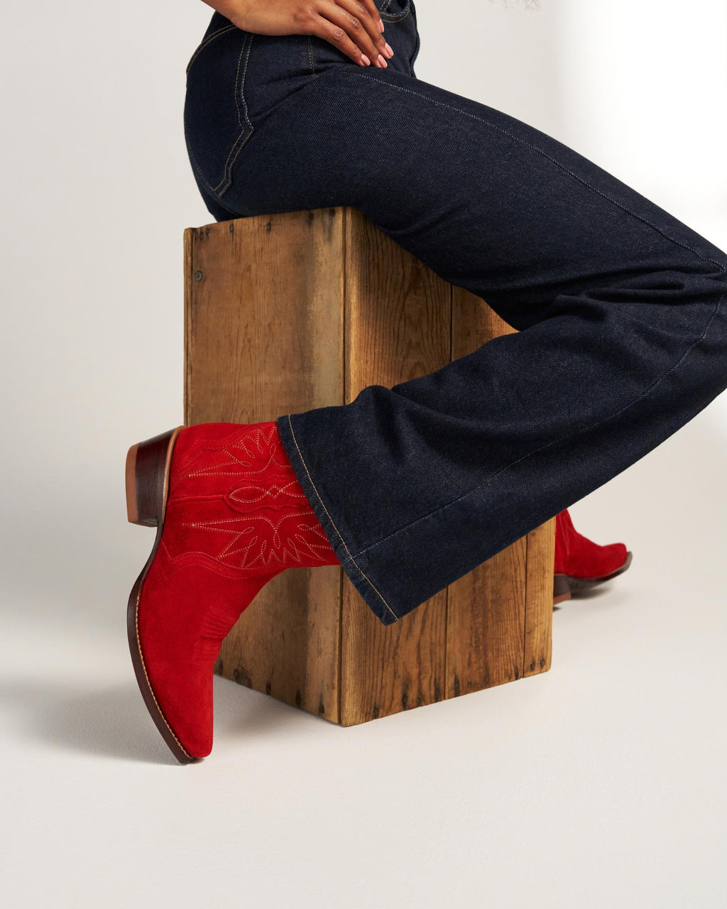 View of The Lynn - Barn Red Suede