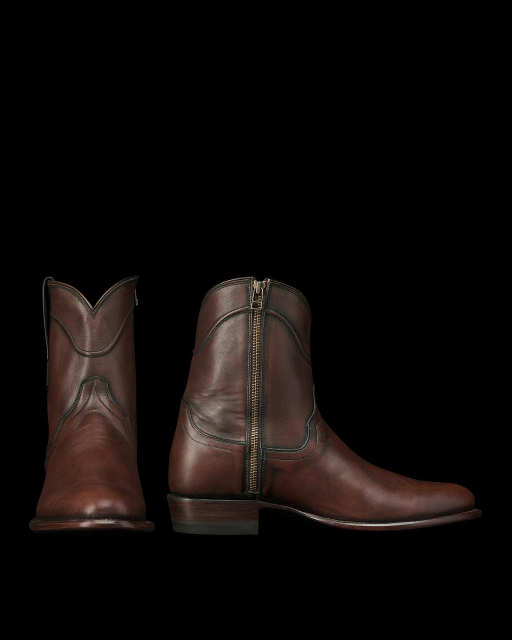 Pair view of The Dean - Iced Tea Cowhide on plain background