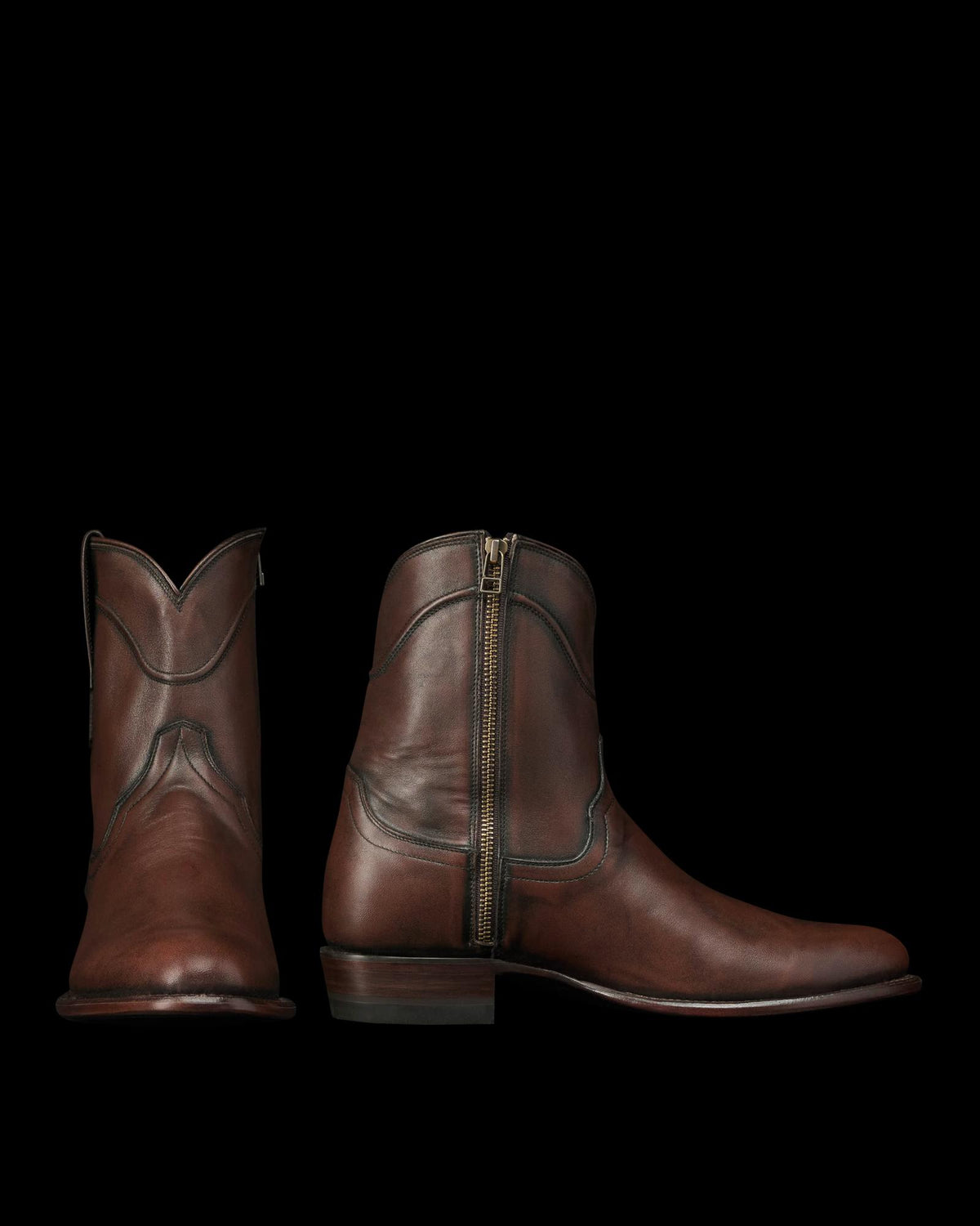 Pair view of The Dean - Iced Tea Cowhide on plain background
