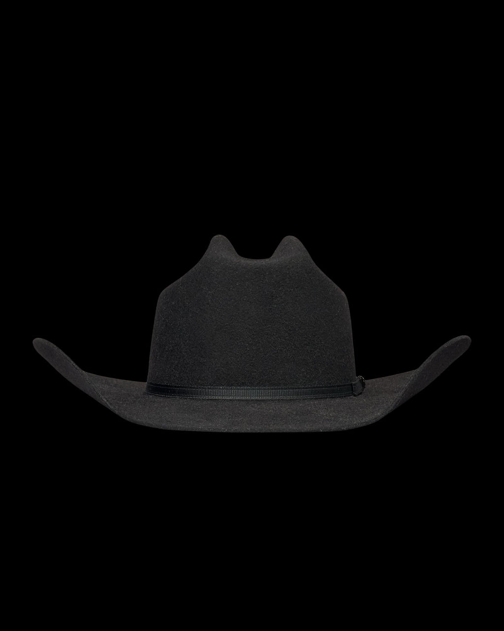 Wide-brimmed black cowboy hat with a slight curve in the brim, set against a plain white background.