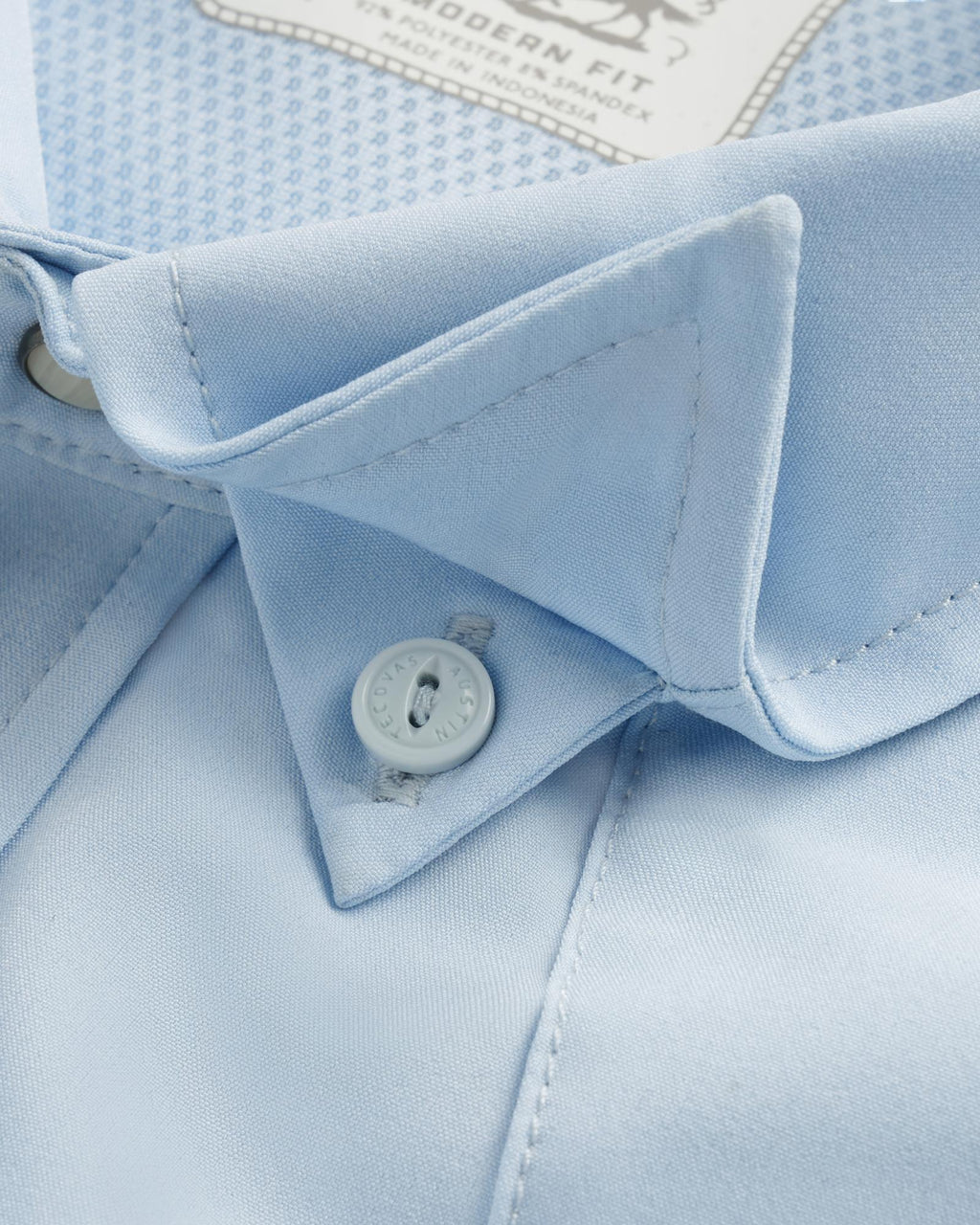 Closeup detail view of Men's Performance Western Pearl Snap LS - Sky