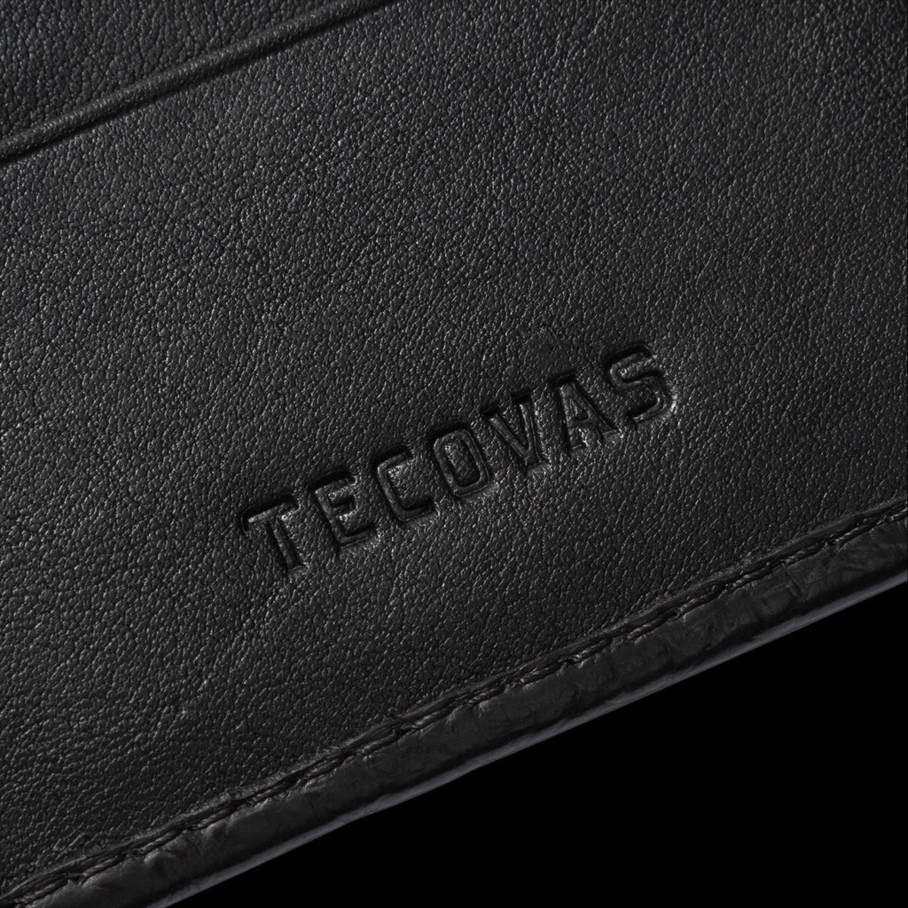 Closeup detail view of Alligator Billfold - Midnight