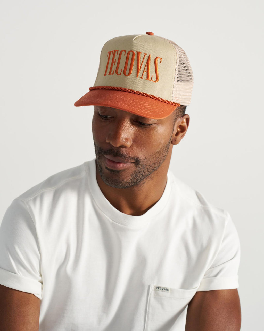 View of Tecovas Badge Trucker - Burnt Orange