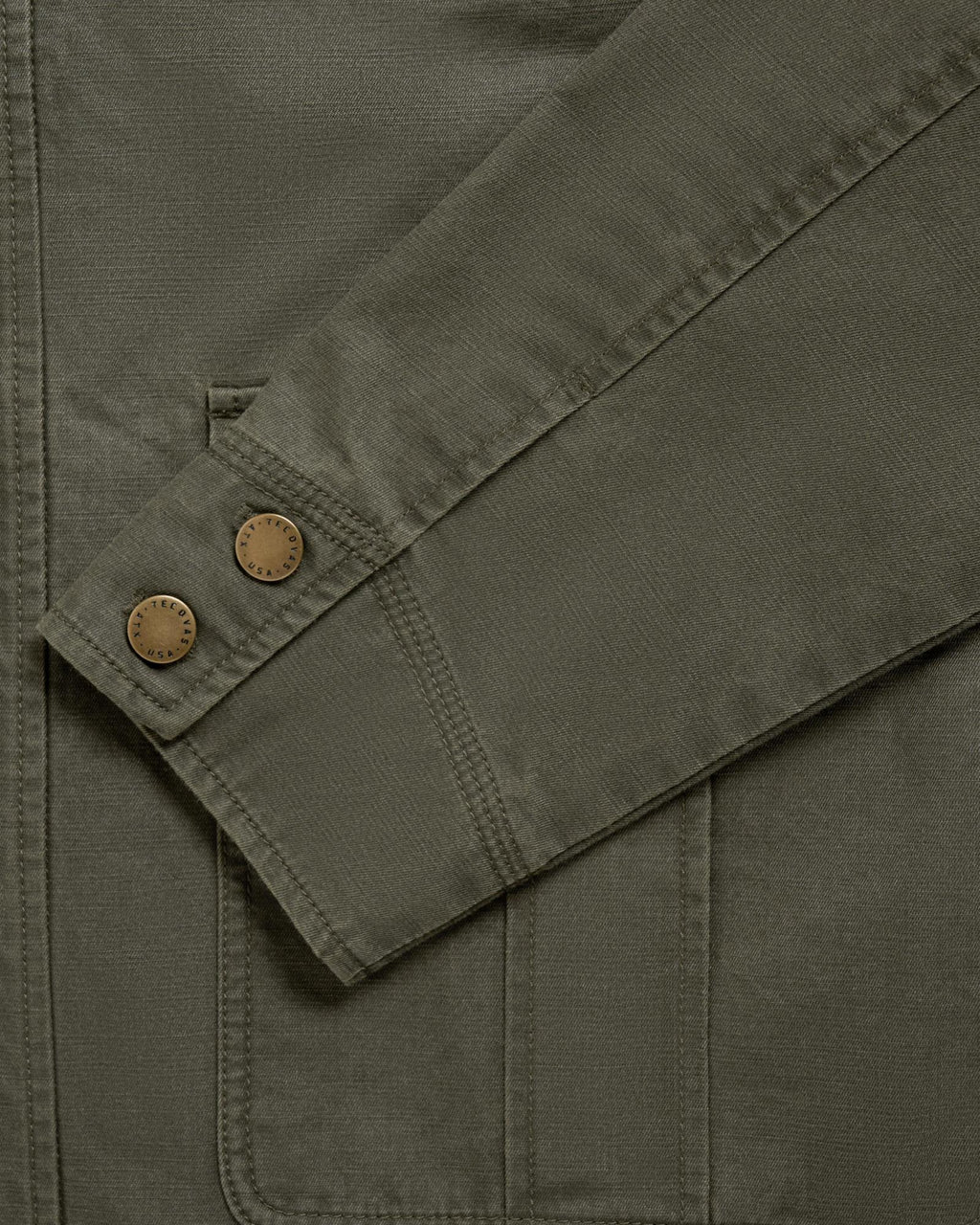 Closeup view of Men's Field Jacket - Dark Olive