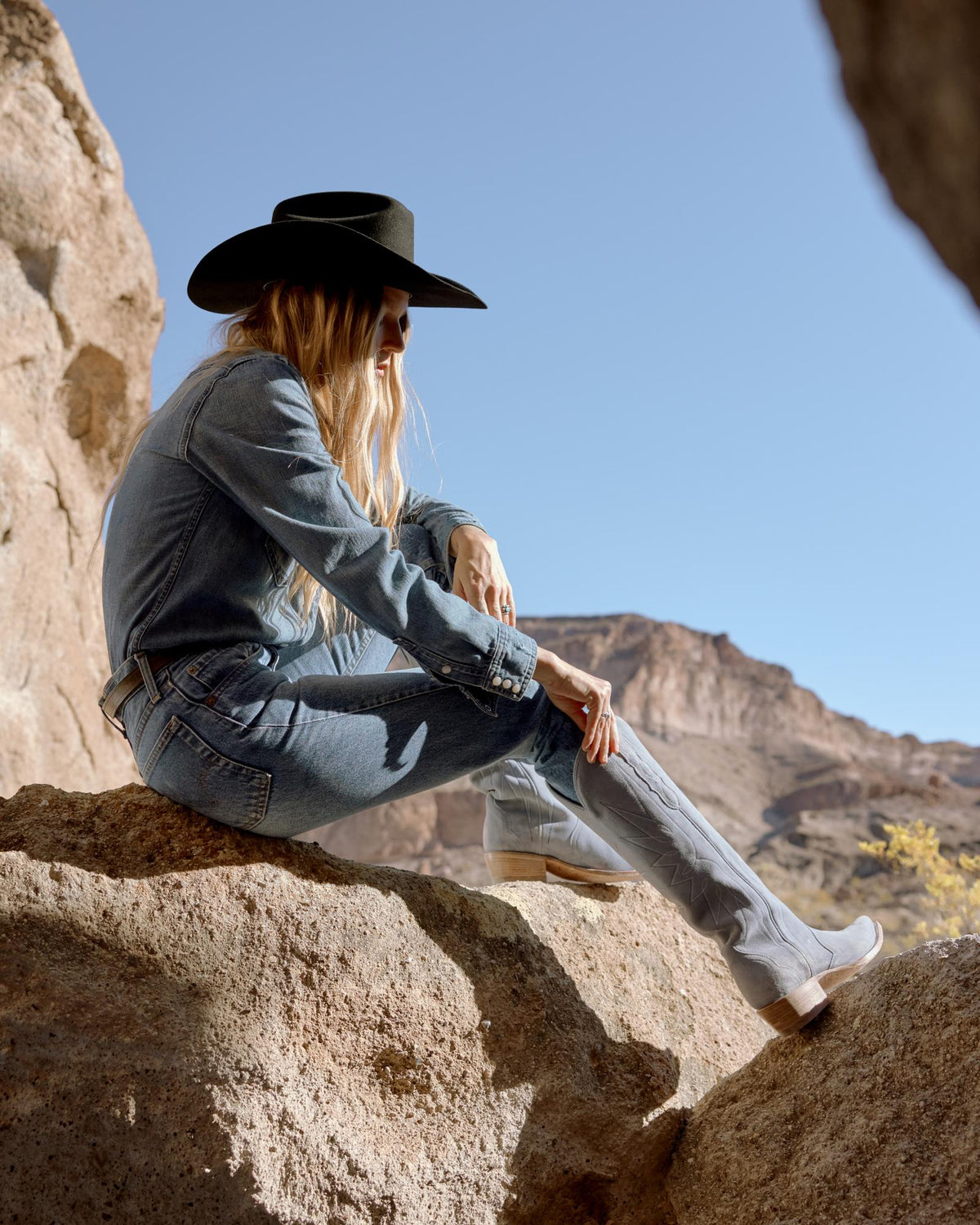 View of The Loretta - Chambray Suede
