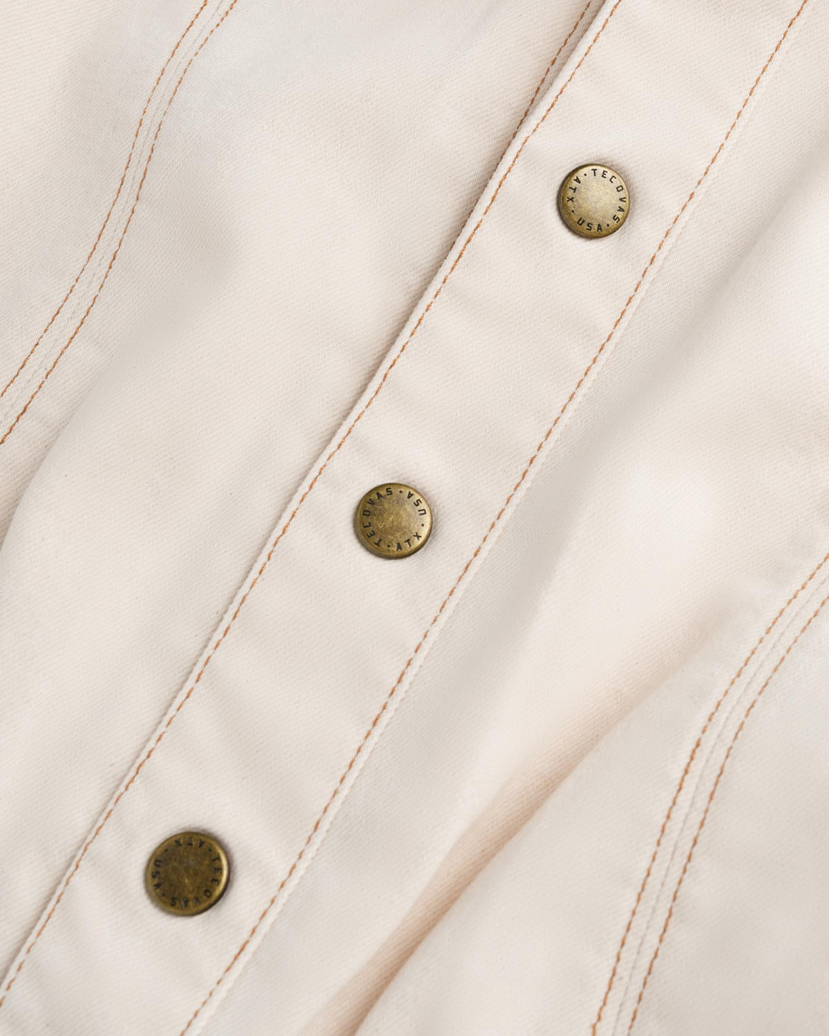 Closeup detail view of Women's L/S Natural Denim Midi Dress - Natural