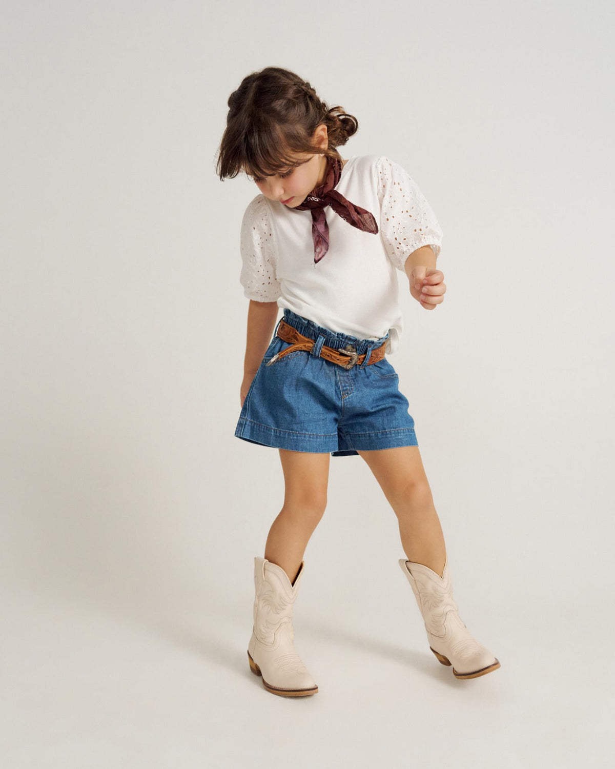 Full view of The Annie Kid - Bone on model