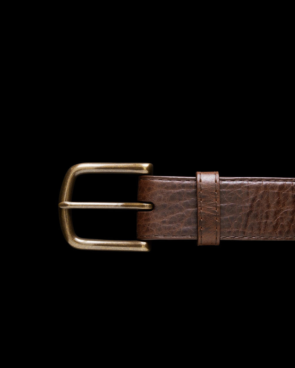 Front view of Men's Bison Belt II - Hickory on plain background