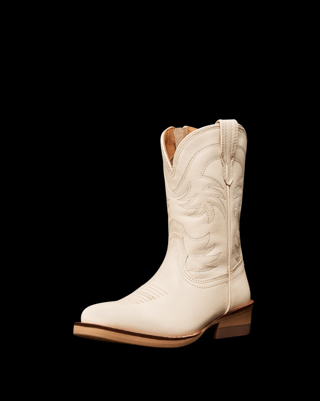 Quarterfront view of The Annie Toddler - Bone on plain background