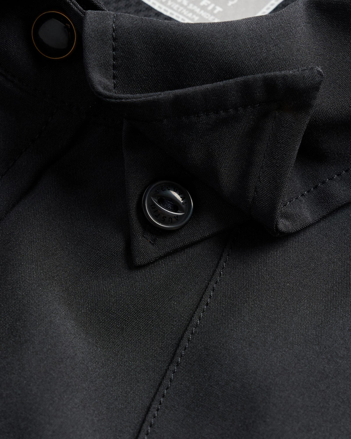 Closeup detail view of Men's Performance Western Pearl Snap LS - Black