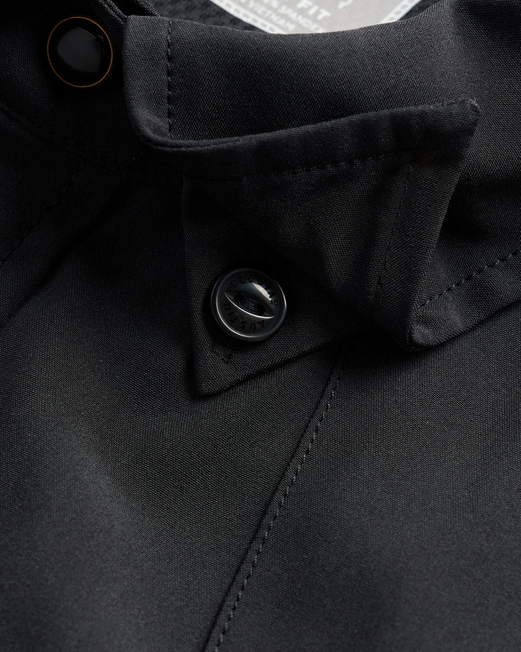 Closeup detail view of Men's Performance Western Pearl Snap SS - Black
