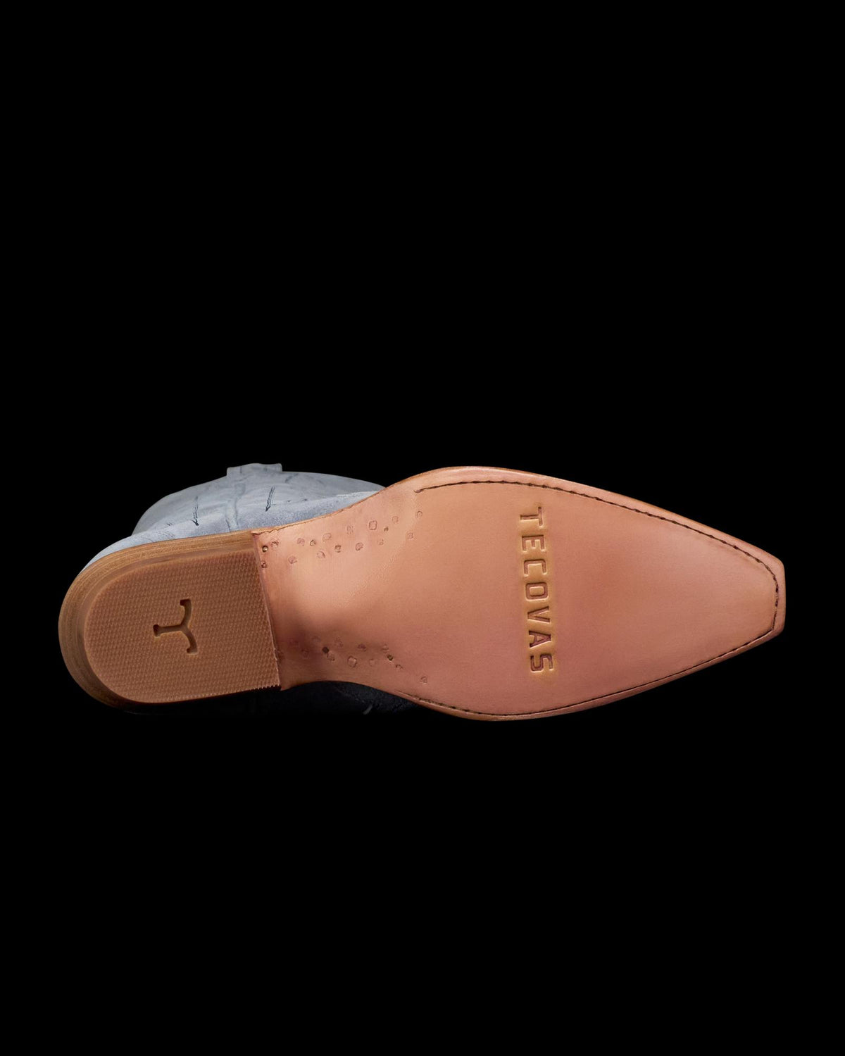 Sole view of The Loretta - Chambray Suede on plain background