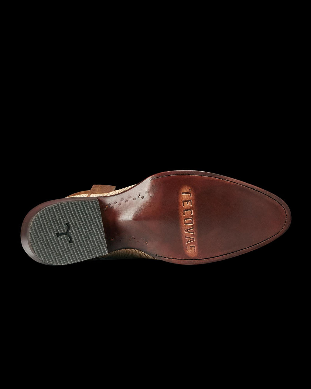 Sole view of The Jamie - Heritage Tan Lizard on plain background